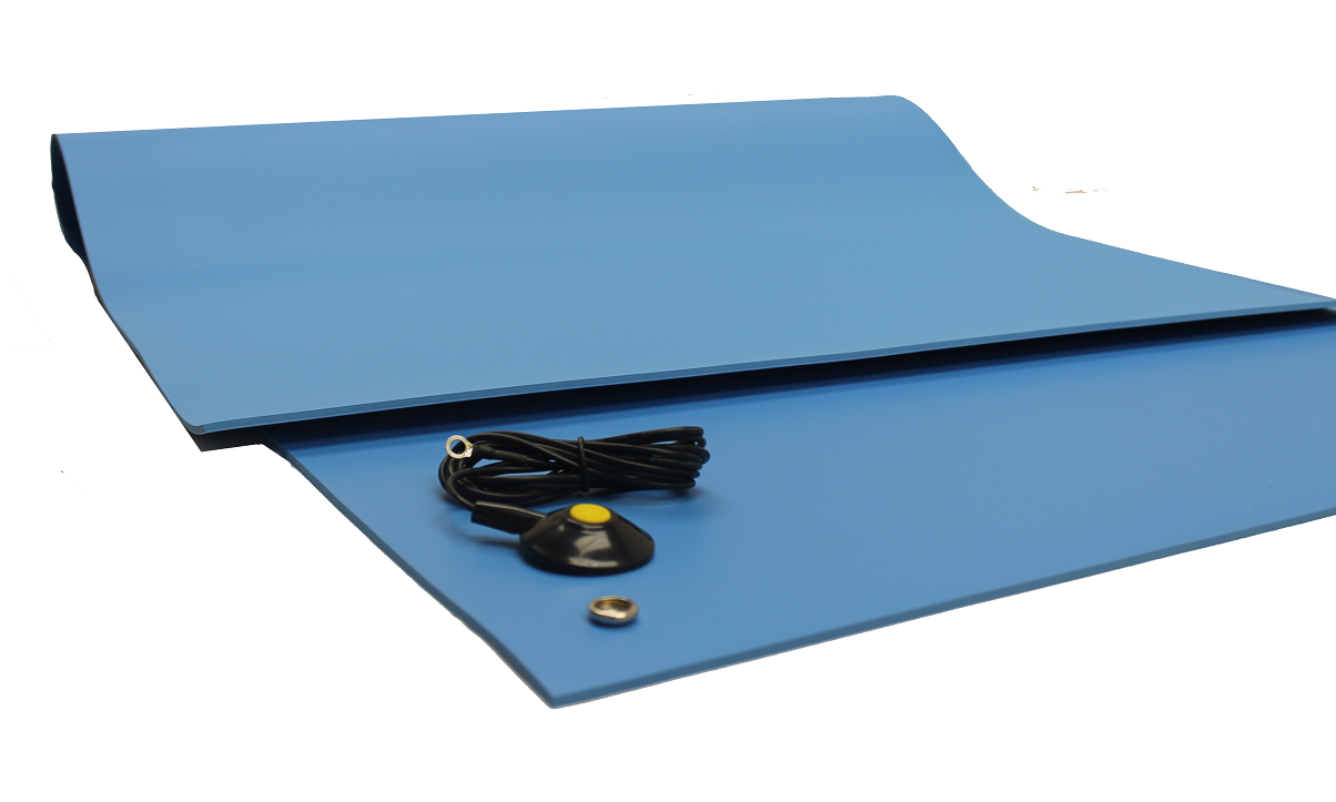 Three Layer Dissipative / Conductive Vinyl Worksurface mat- BLUE