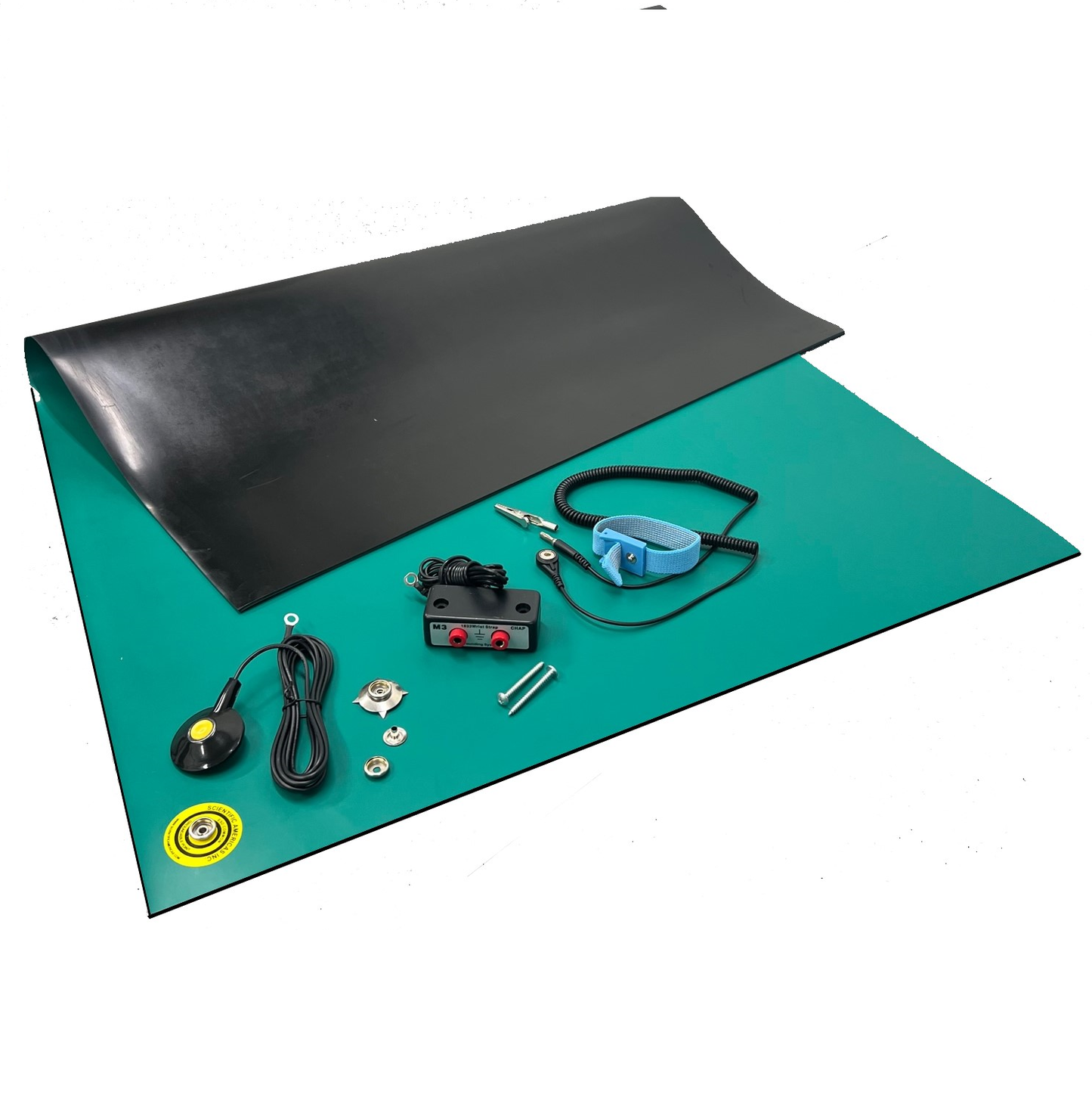 Two Layer Dissipative/Conductive Natural Rubber Worksurface - GREEN