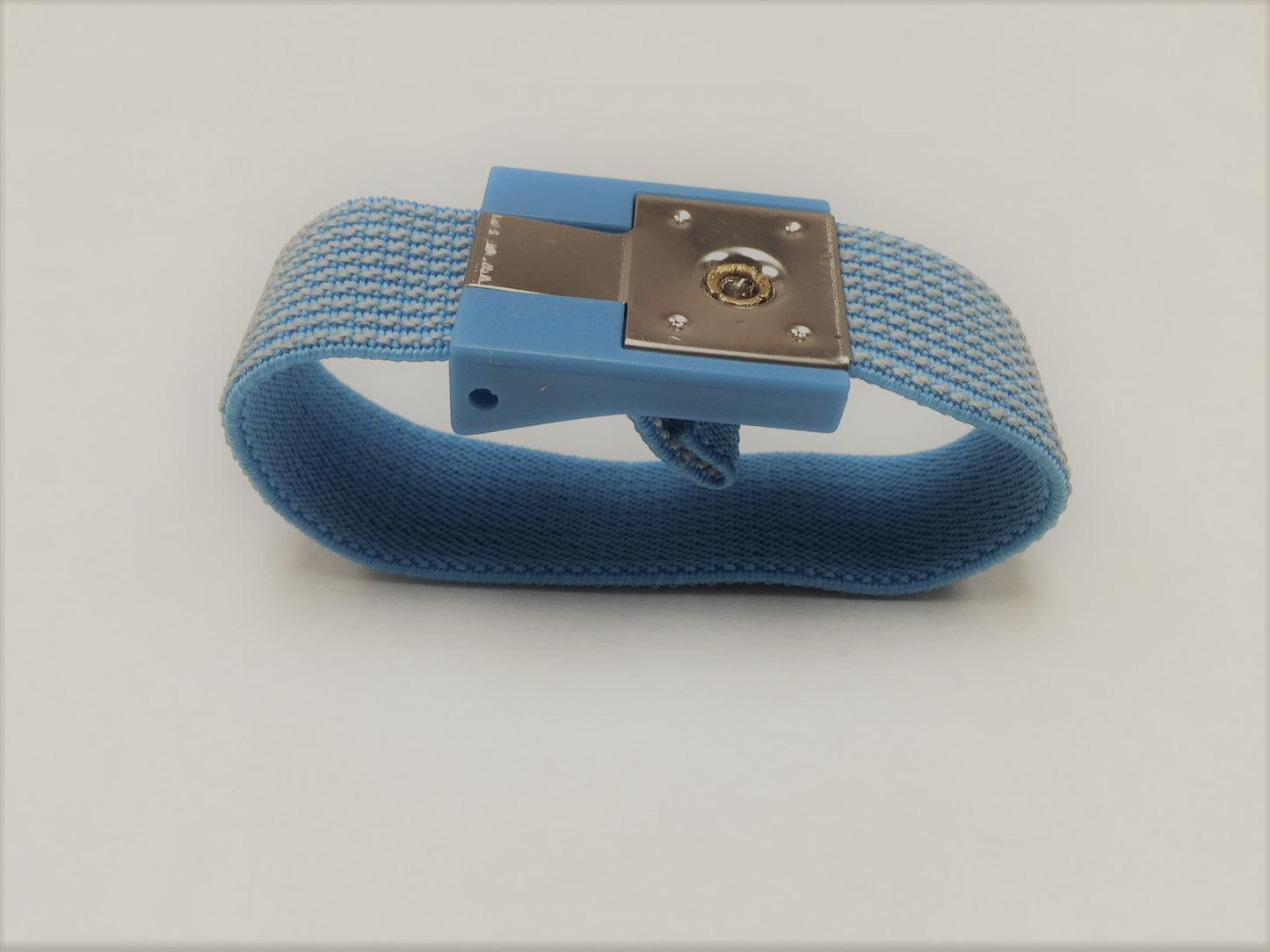 Elastic Adjustable Blue Wrist Strap with 4mm Snap and 10' Coil Cord