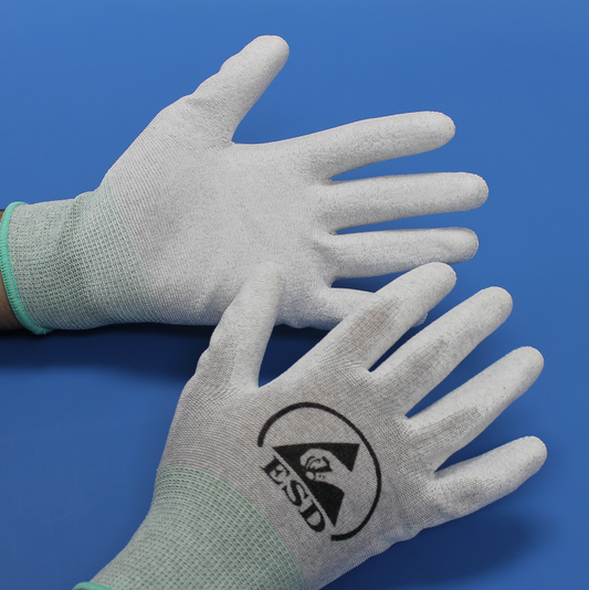 ESD Safe Nylon, Low Lint Gloves -Finger Coated